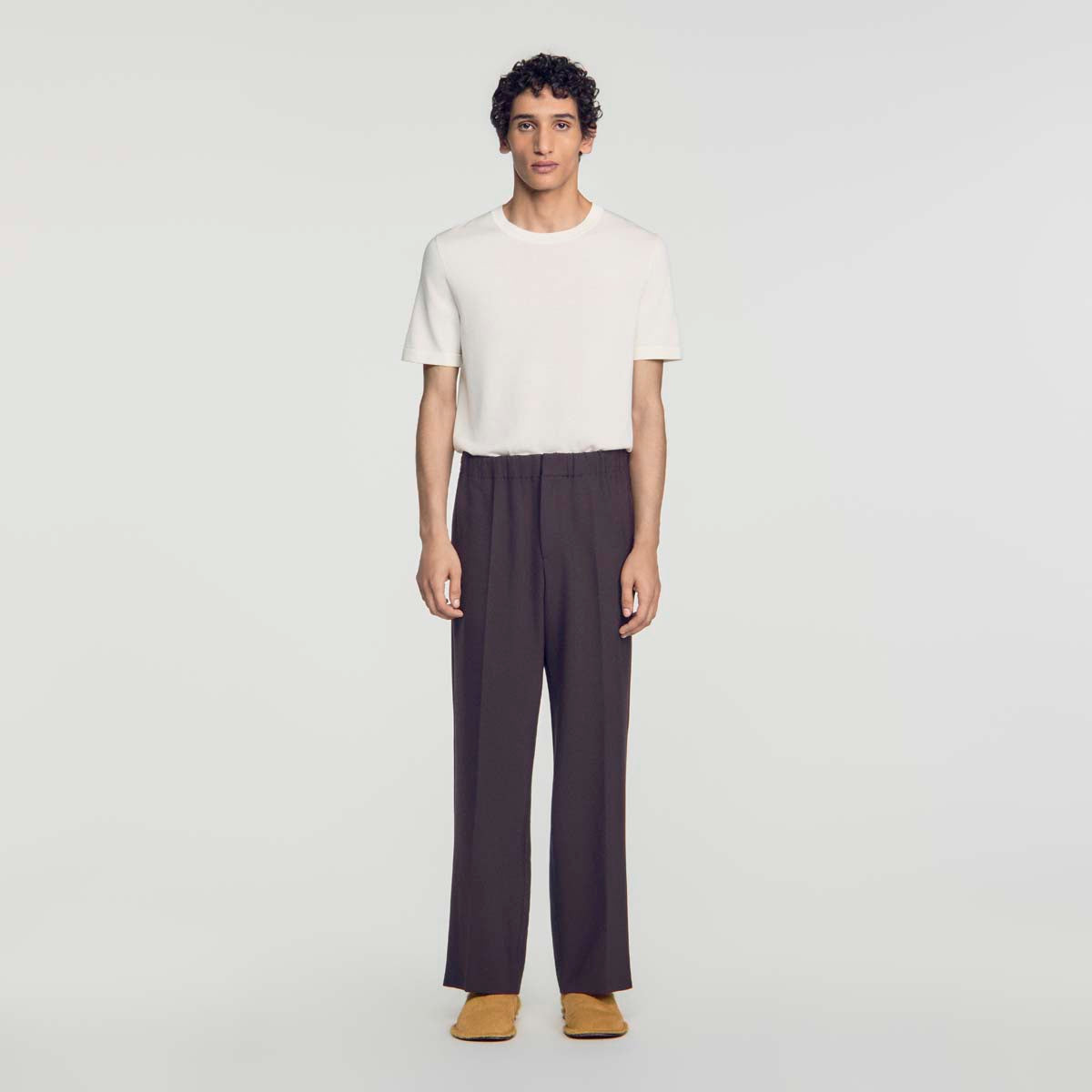 Large Jersey Wide-leg trousers Dark Taupe