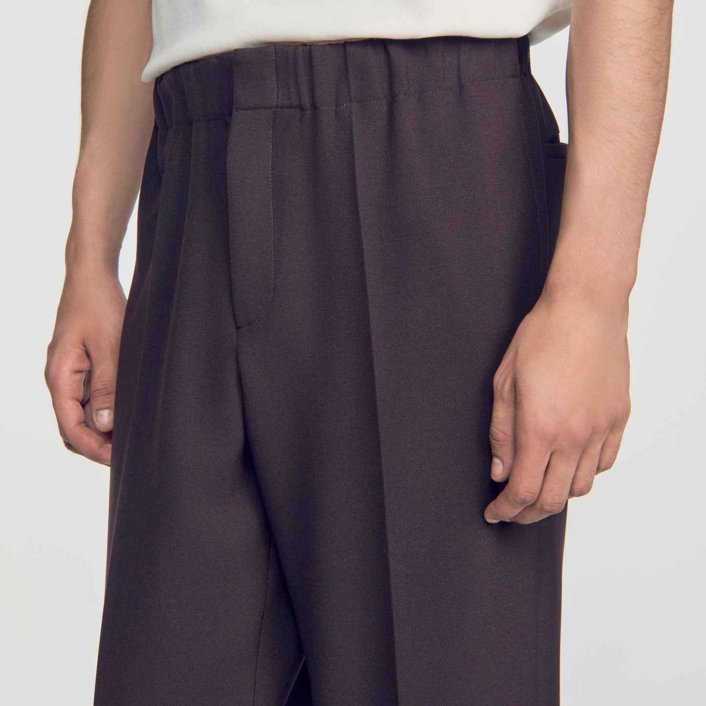 Large Jersey Wide-leg trousers Dark Taupe