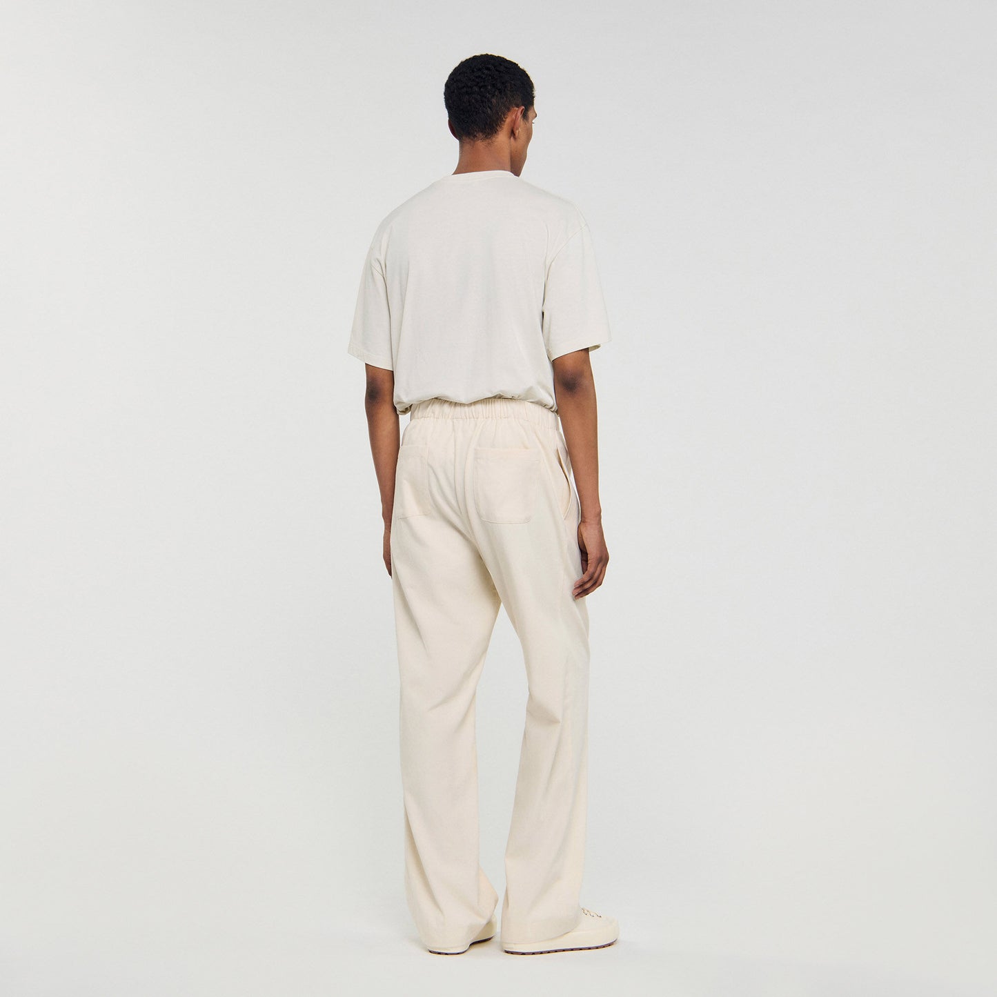 Rope Pant Wide-Leg Elasticated Cotton Trousers Butter Cream