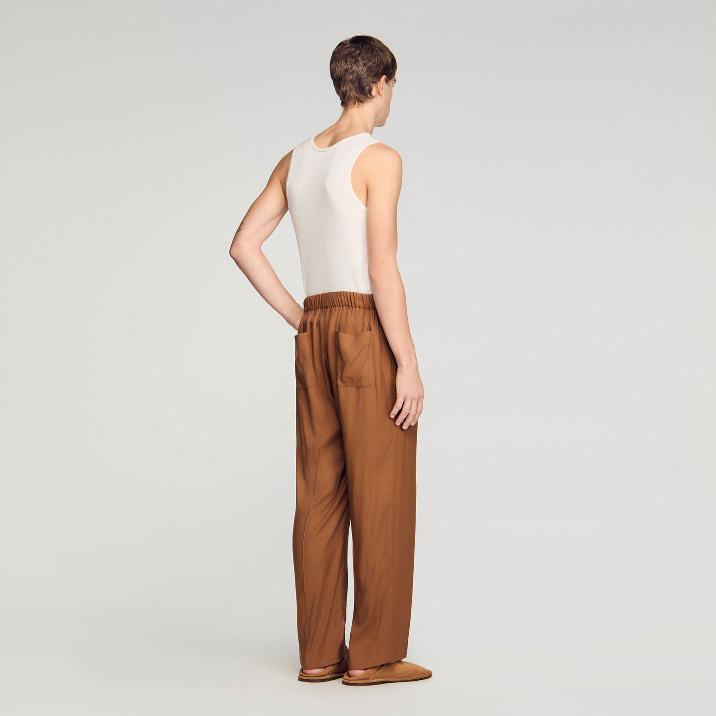 Pyjama Pant Drawstring Flowing Trousers Whisky