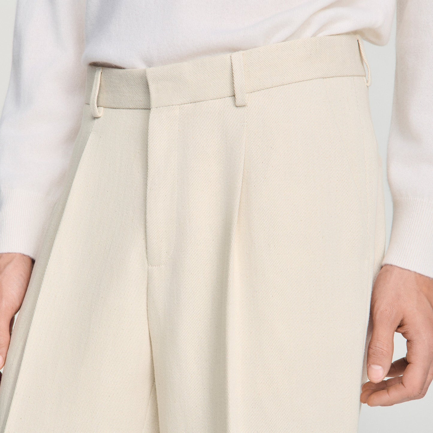 Pierre Pants Linen Straight Leg Trousers Ecru