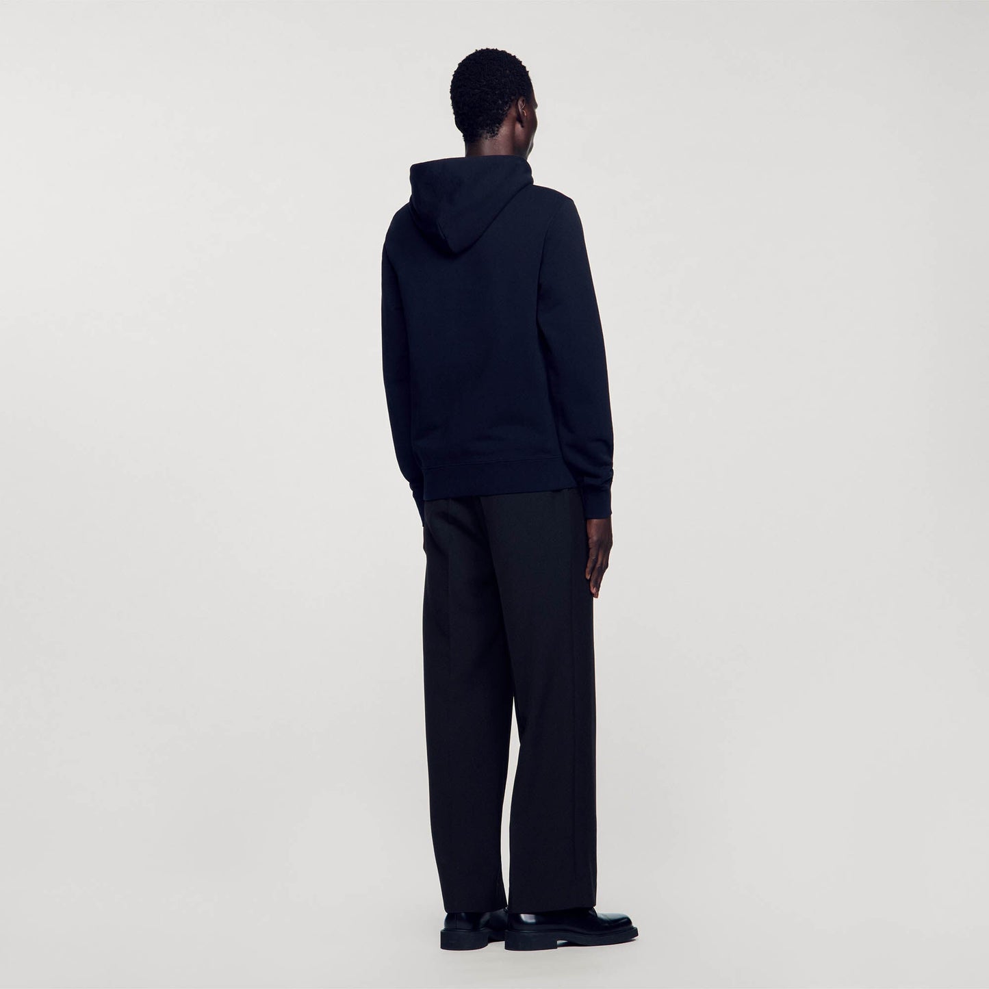 Hoodie Sweatshirt With Logo Embroidery - Black Black