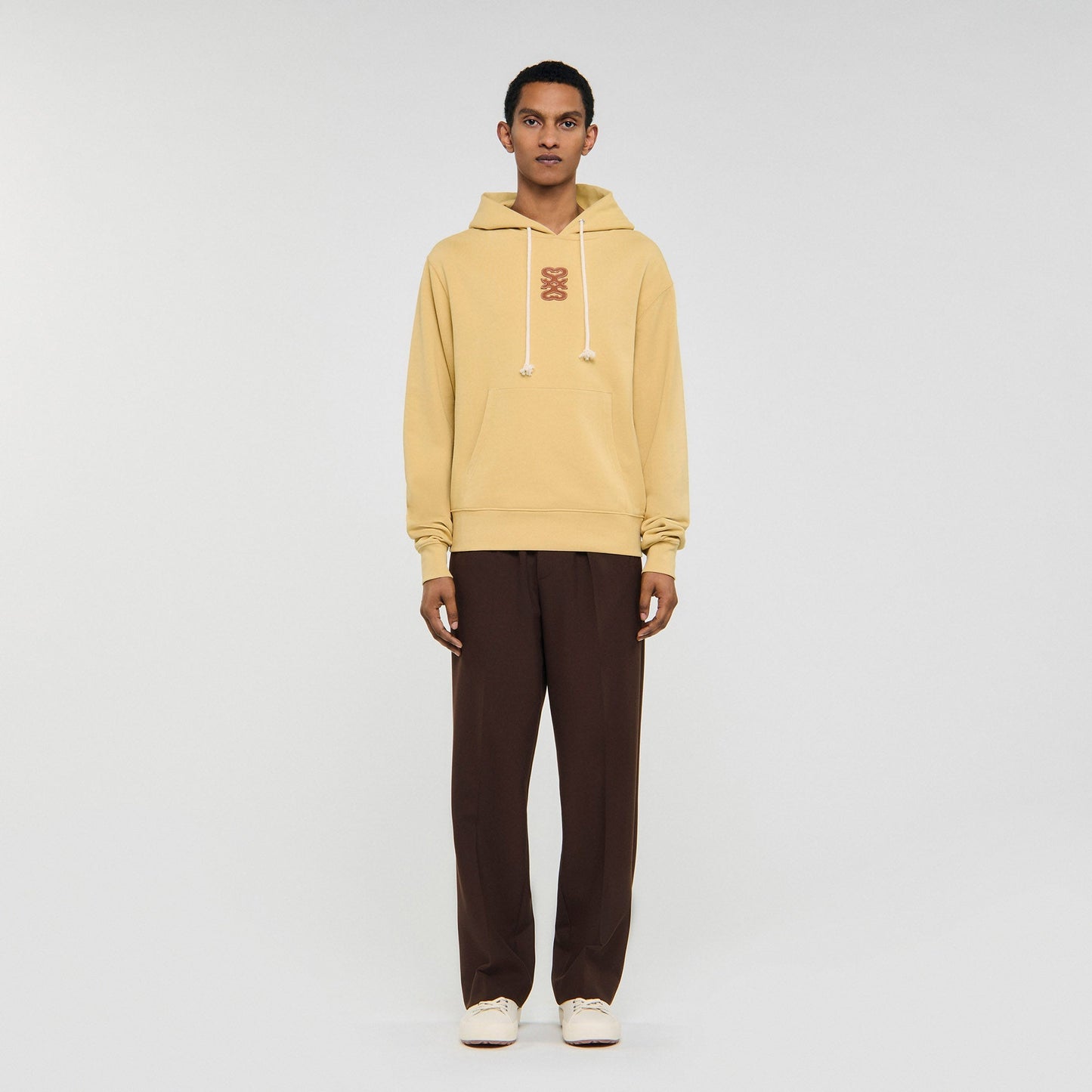 Hoodie Patch 4S Leather Patch Sweatshirt Ocher Yellow