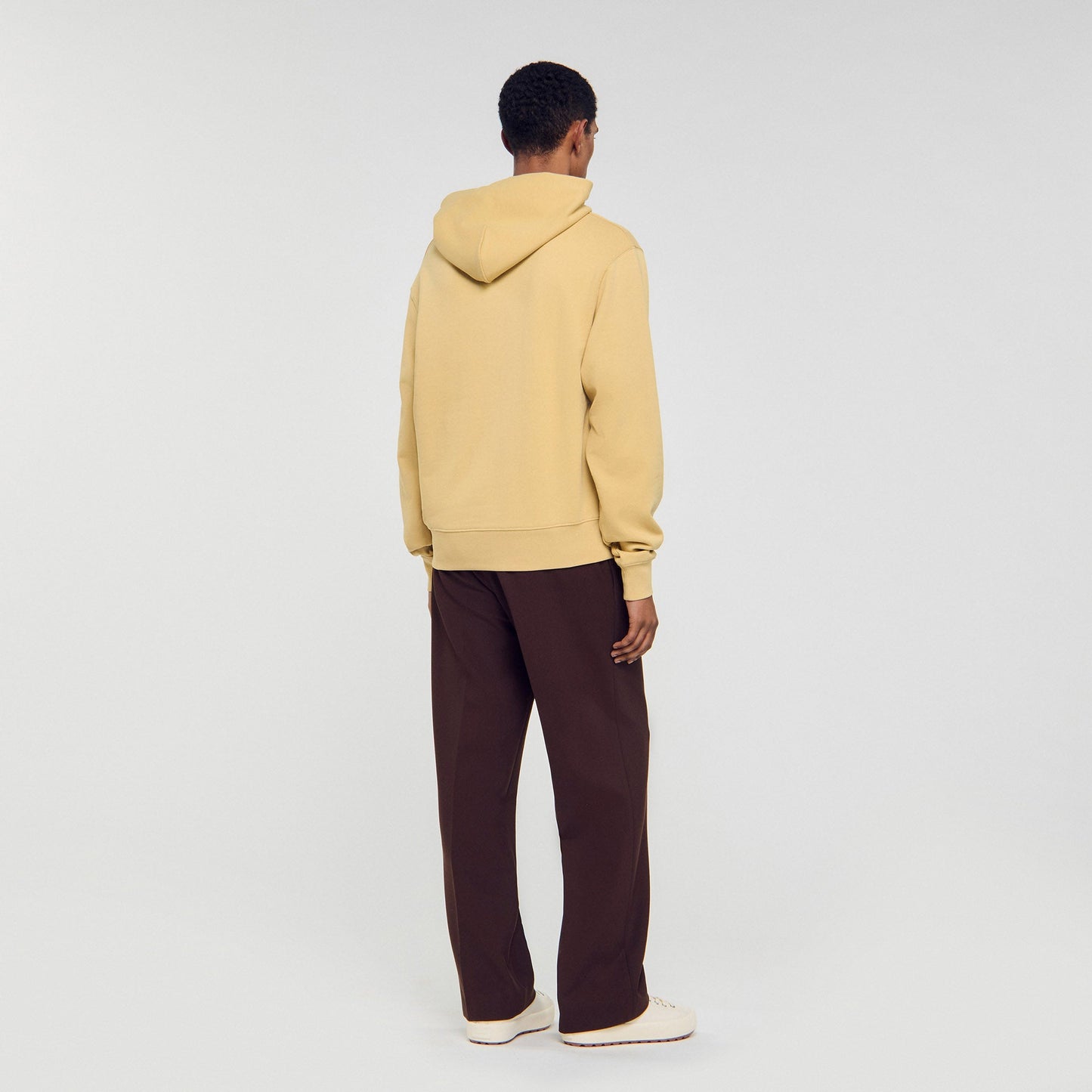 Hoodie Patch 4S Leather Patch Sweatshirt Ocher Yellow