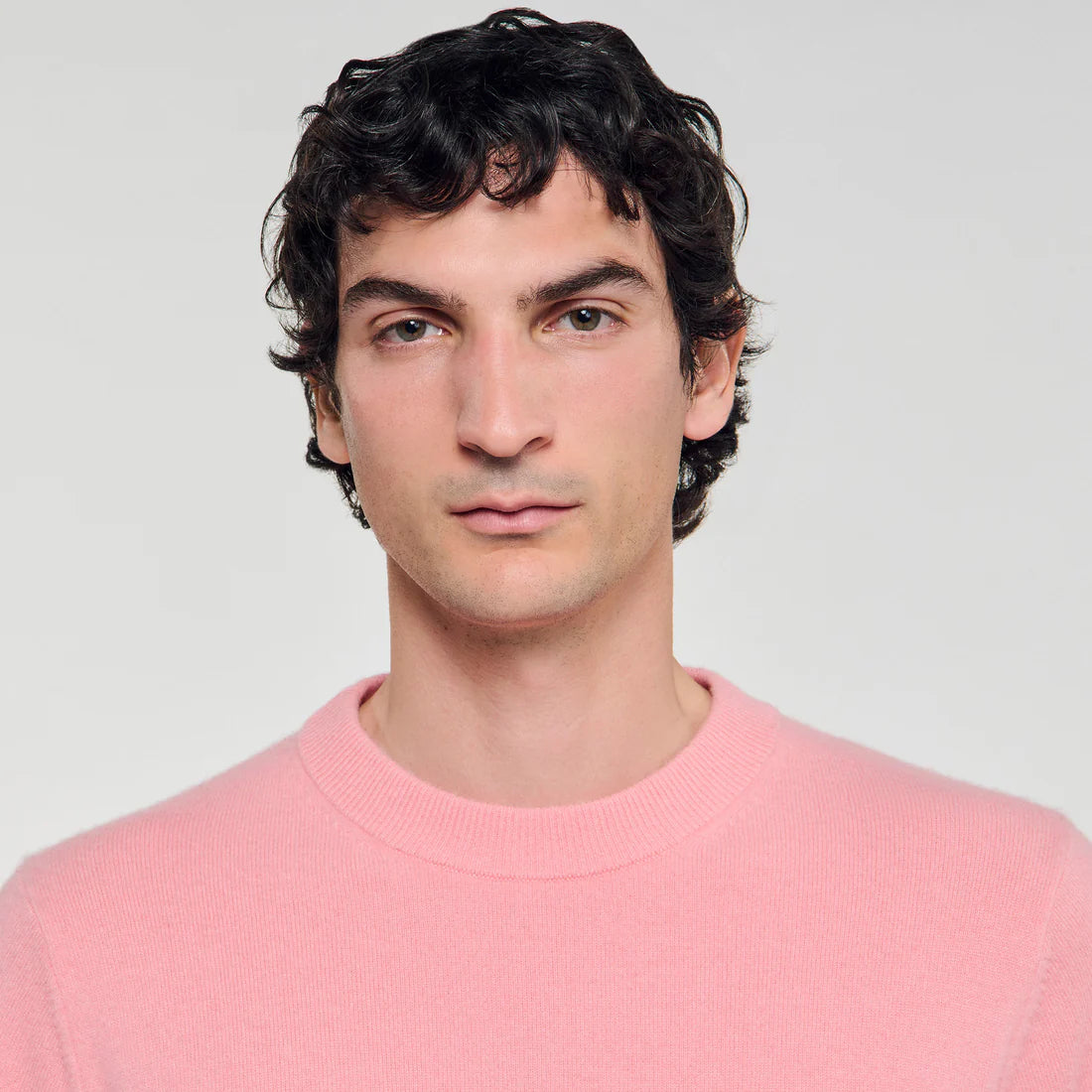 Crewneck Cashmere Sweater Baby Pink