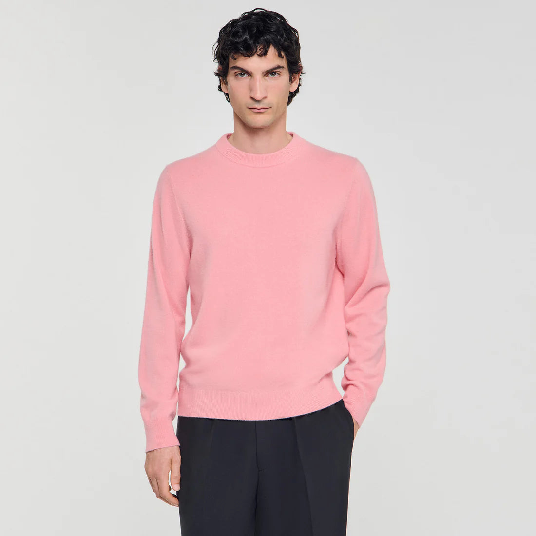 Crewneck Cashmere Sweater Baby Pink