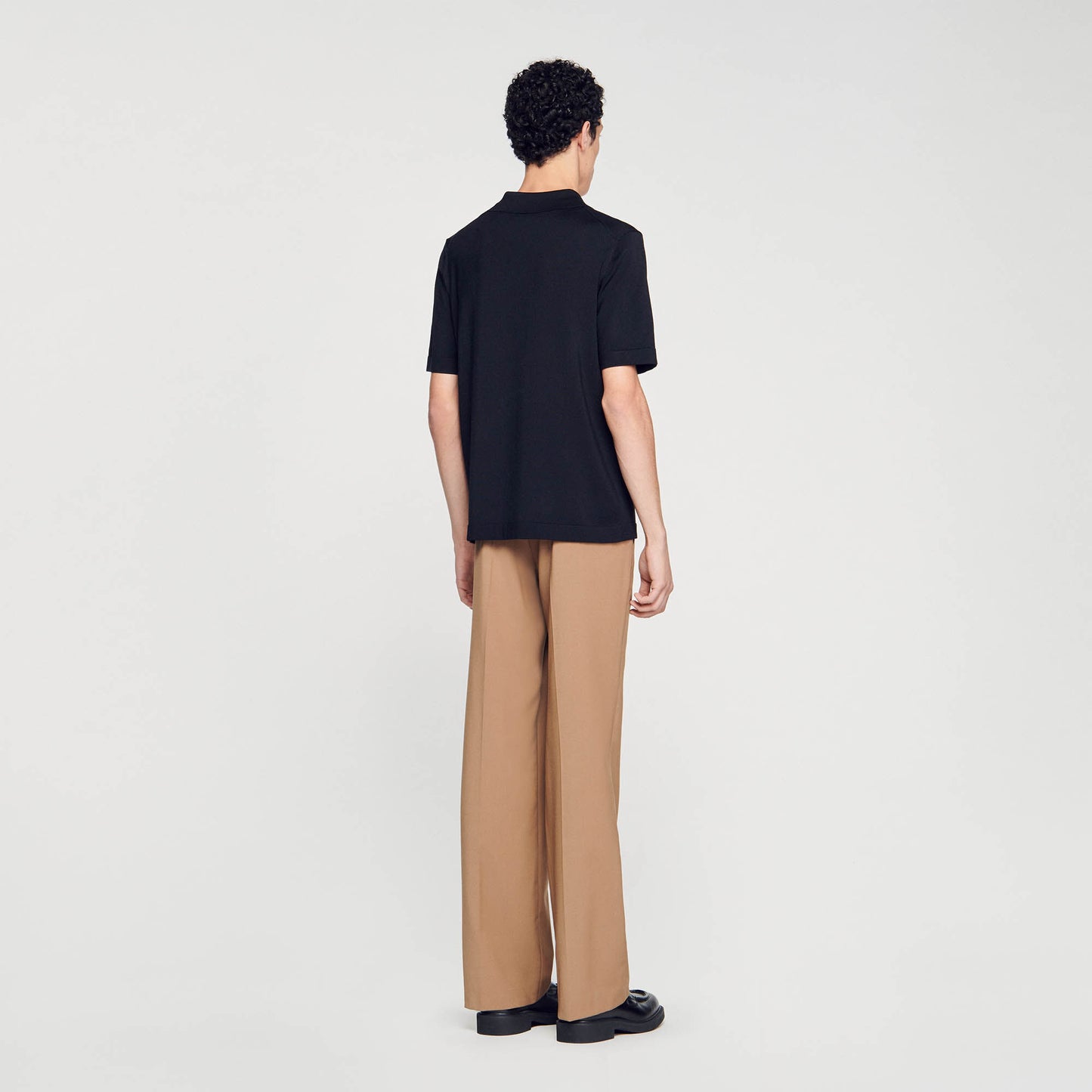 Knitted Polo Shirt With Zip Collar Fonte