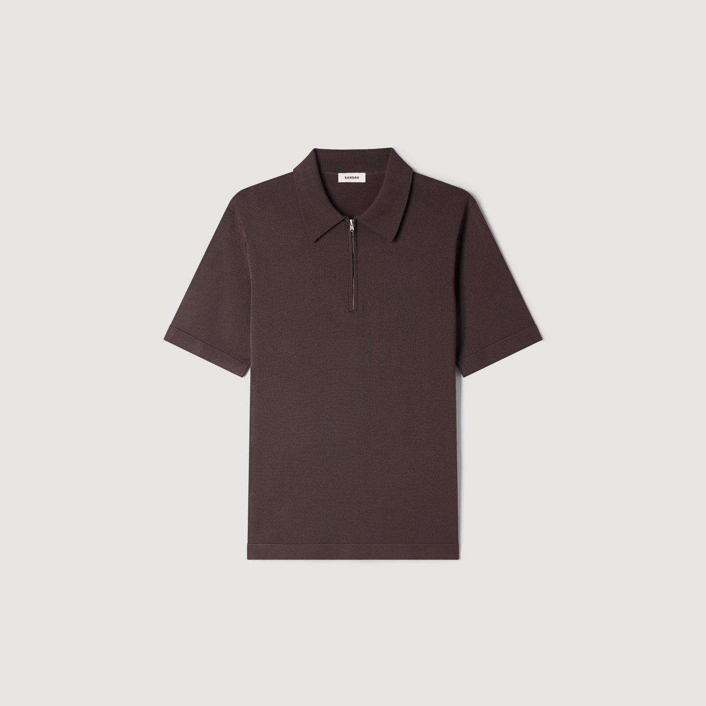 Pablo Zip Zip-up knit polo shirt Chocolate