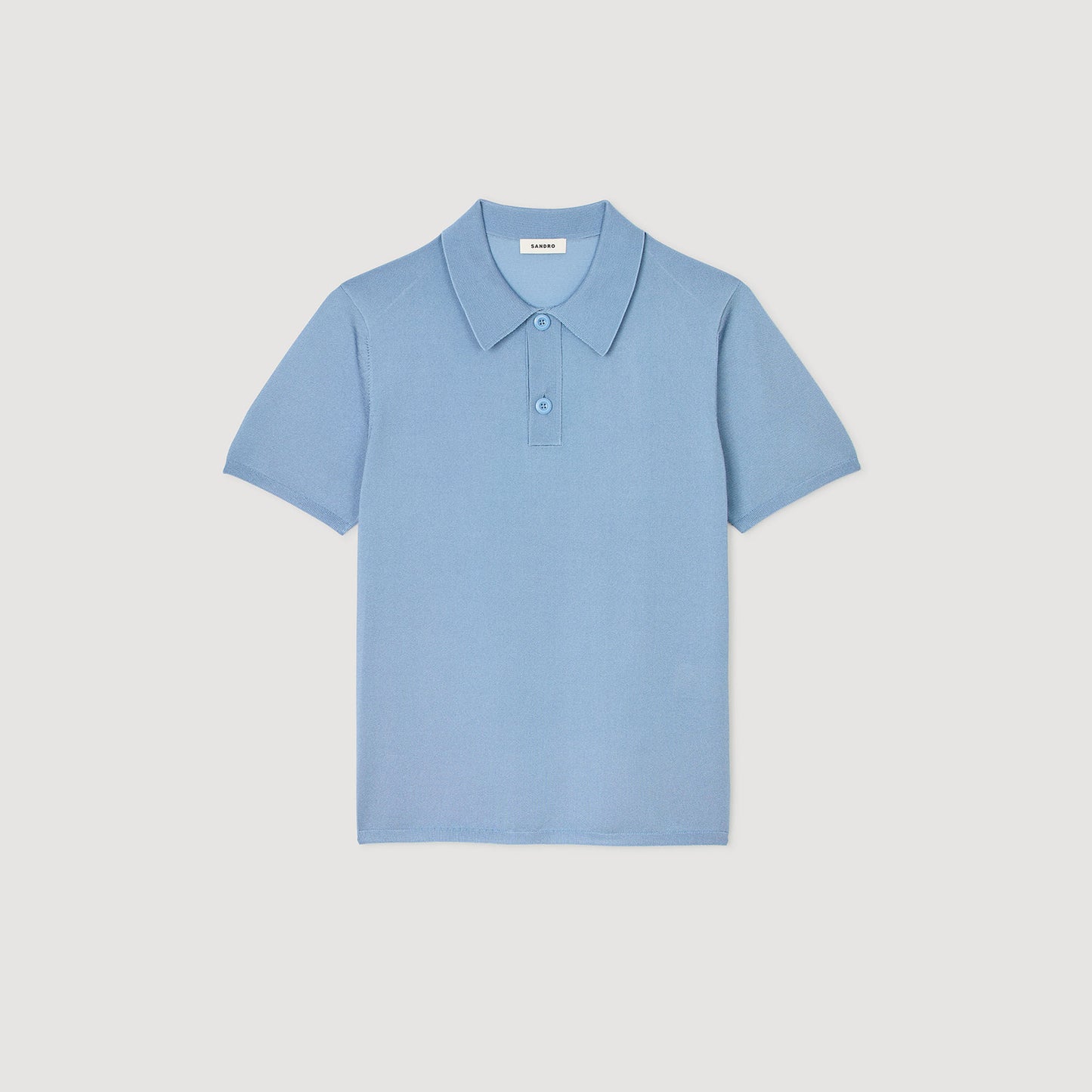Pablo Short-Sleeve Knitted Polo Shirt Chambray