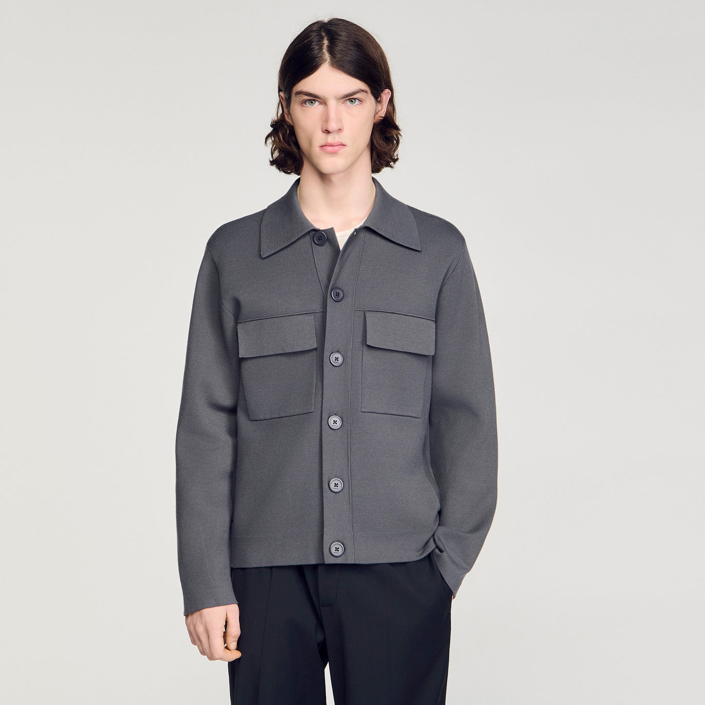 Home Cardigan Milano Knit Jacket Dark Grey