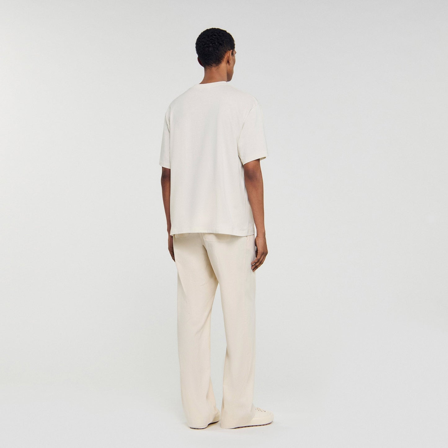 Tshirt Patch 4S Leather Logo T-Shirt Butter Cream