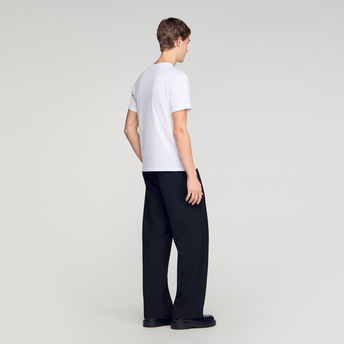 T Shirt With Double S Patch White
