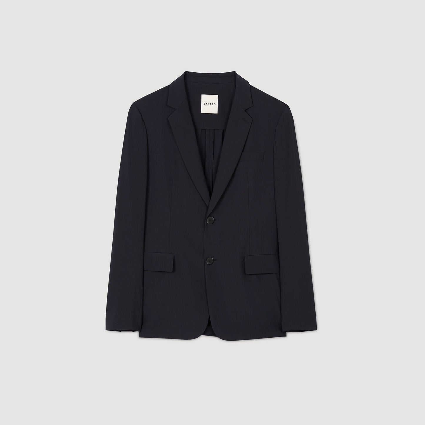 Formal Destructure Wool Stretch Wool Suit Jacket Navy Blue
