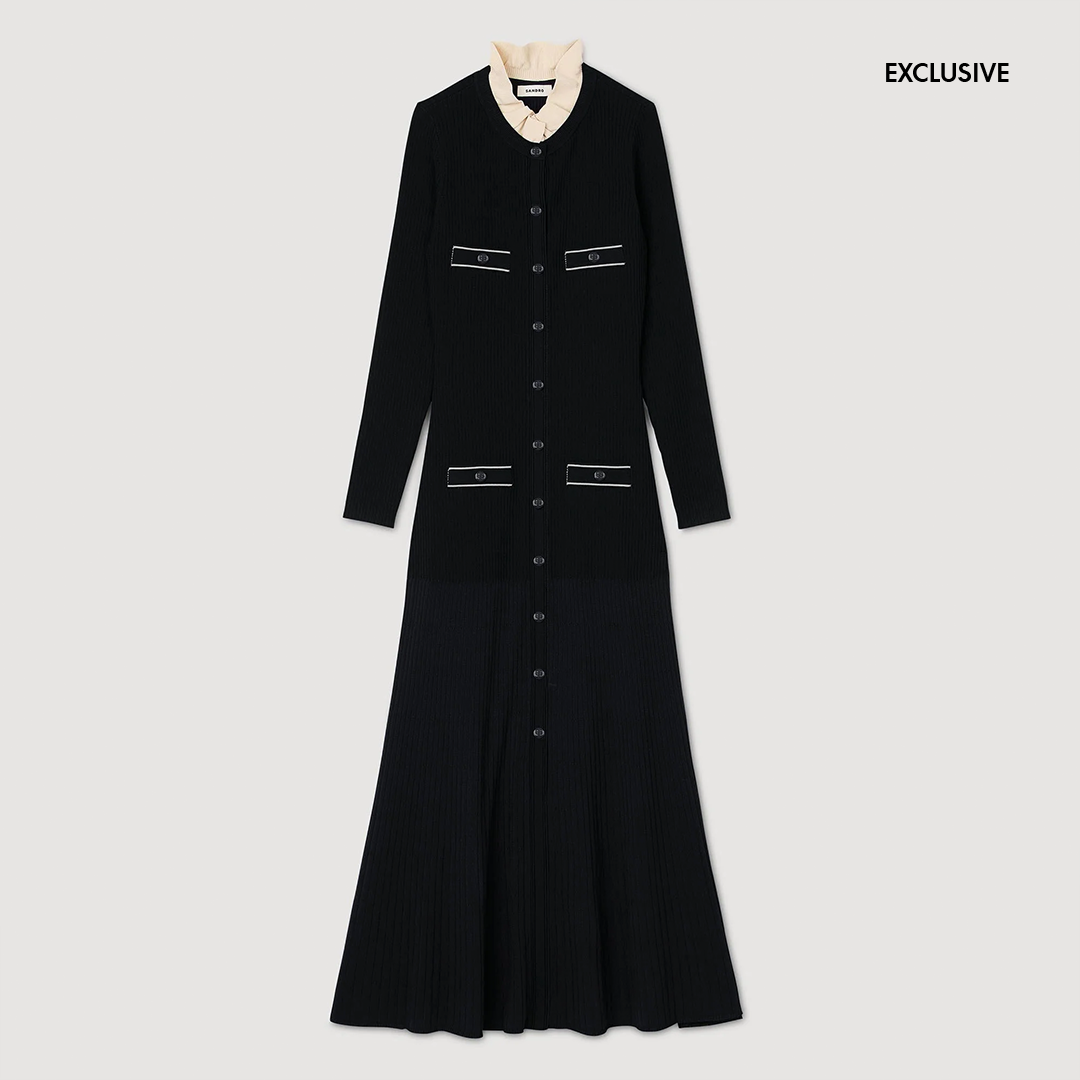 Odaya Knit Maxi Dress Black