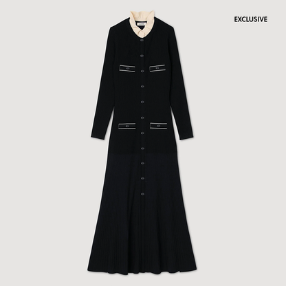 Odaya Knit Maxi Dress Black