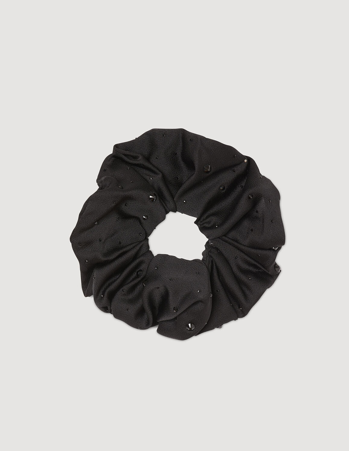 Rhinestone Scrunchie Black