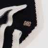 Louane Two-Tone Wool Triangle Scarf Black / Ecru