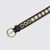 Belt With Round Buckle And Eyelets Black