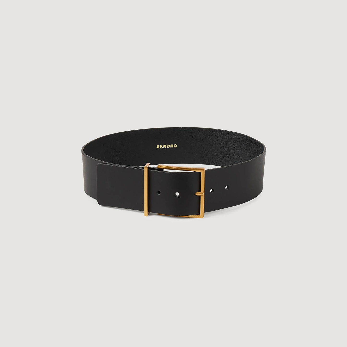 Wide Leather Belt Black