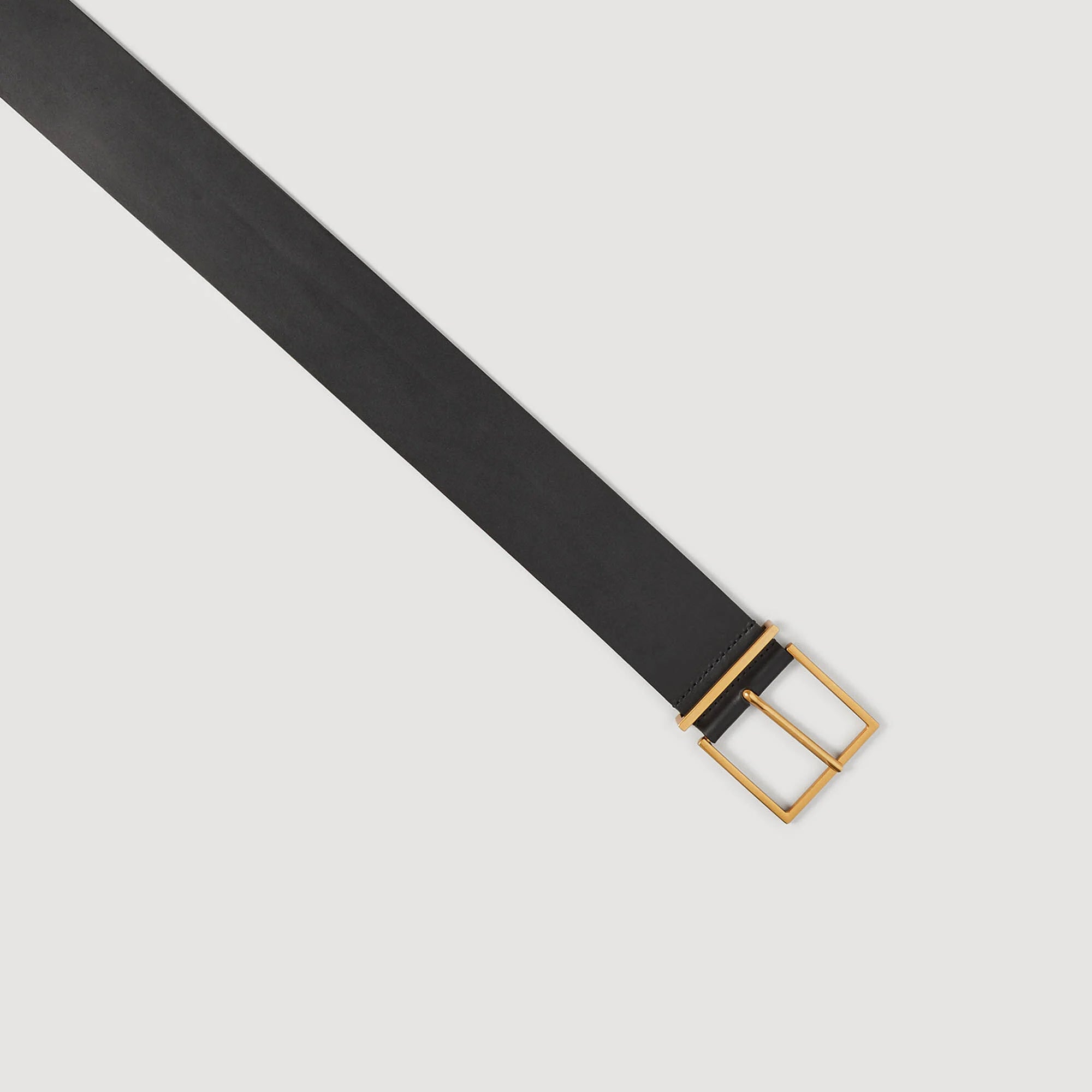 Wide Leather Belt Black