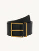 Wide Leather Belt Black