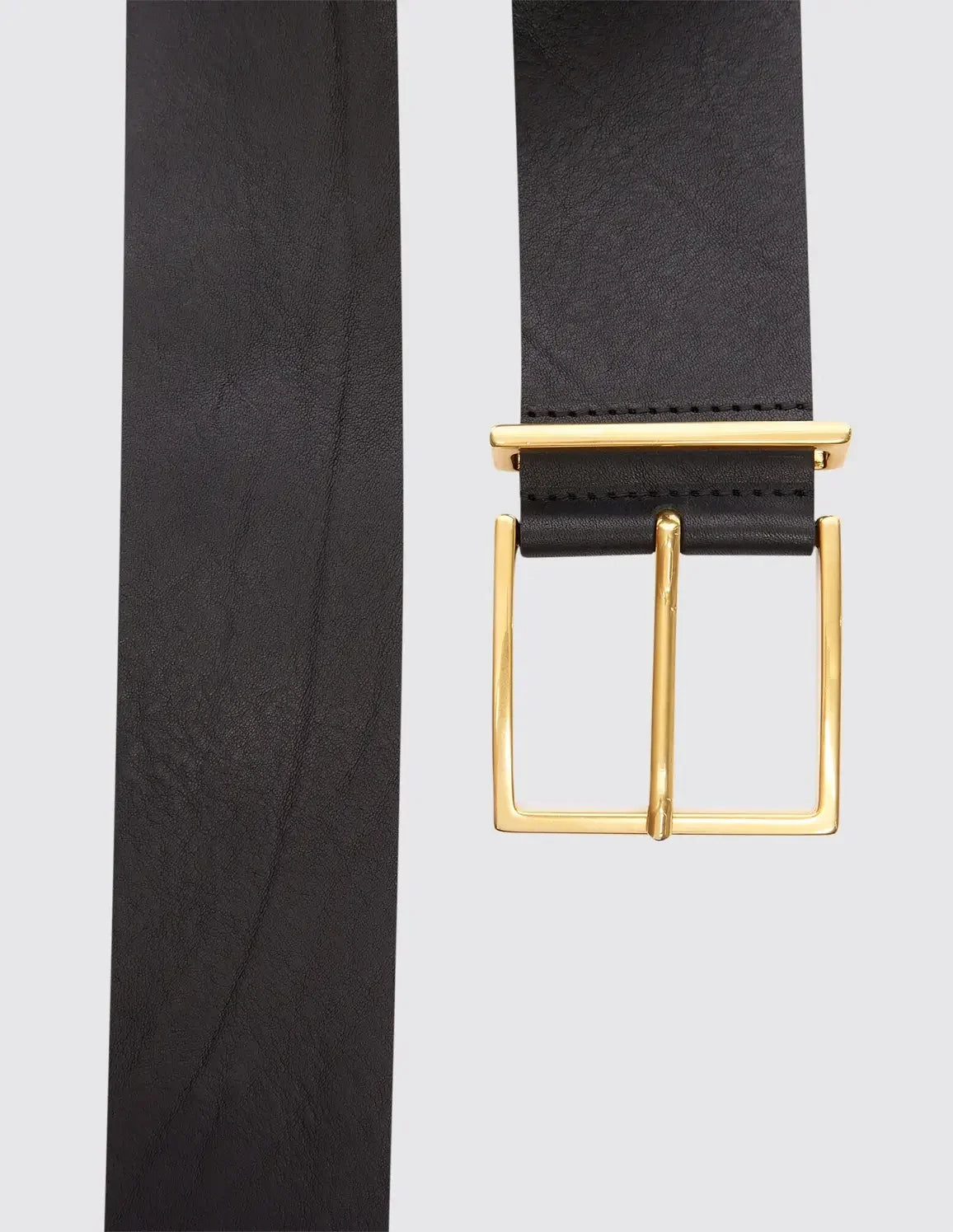 Wide Leather Belt Black