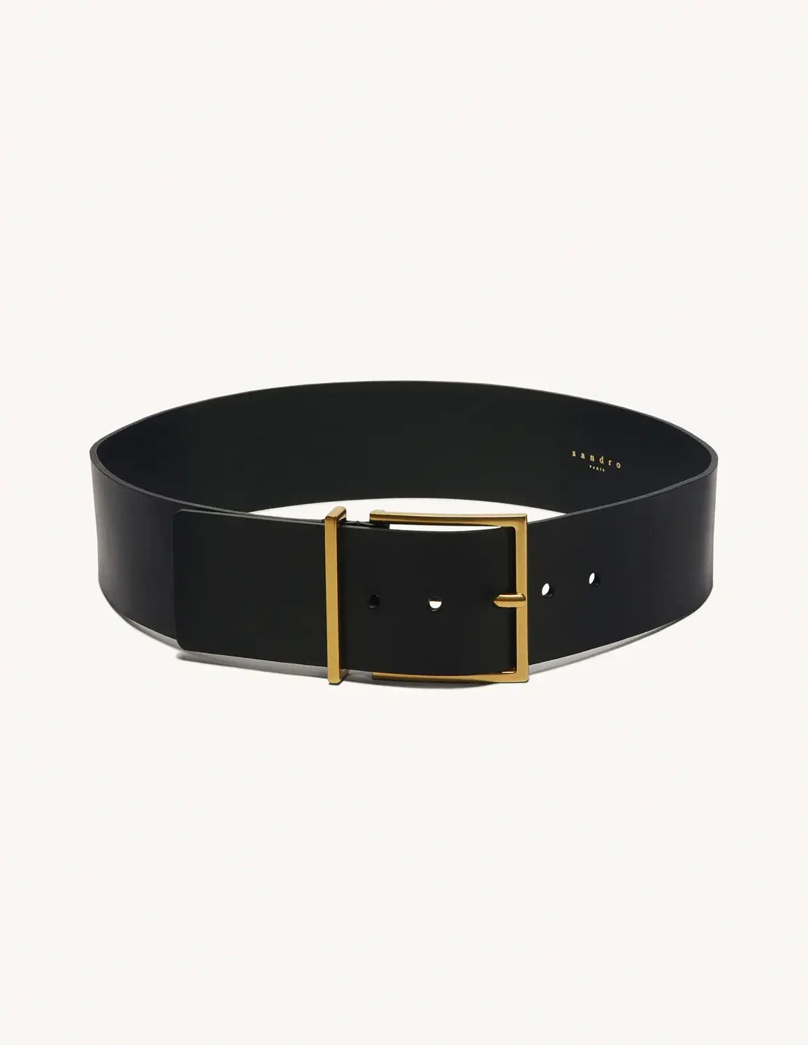 Wide Leather Belt Black