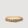 Ornella Belt Leather Belt With Metal Buckle Beige