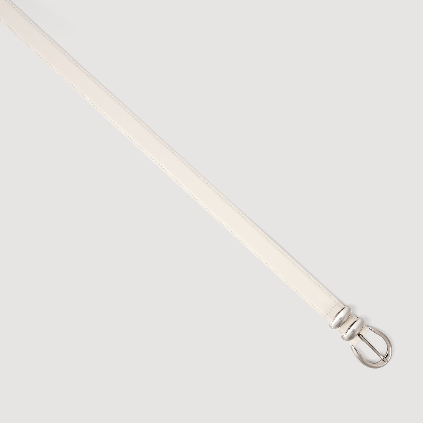 Ornella Belt Leather Belt With Metal Buckle White