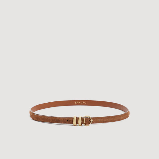 La Flo Suede leather belt Beige