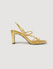 Embossed Leather Sandals Gold