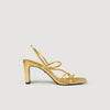 Embossed Leather Sandals Gold