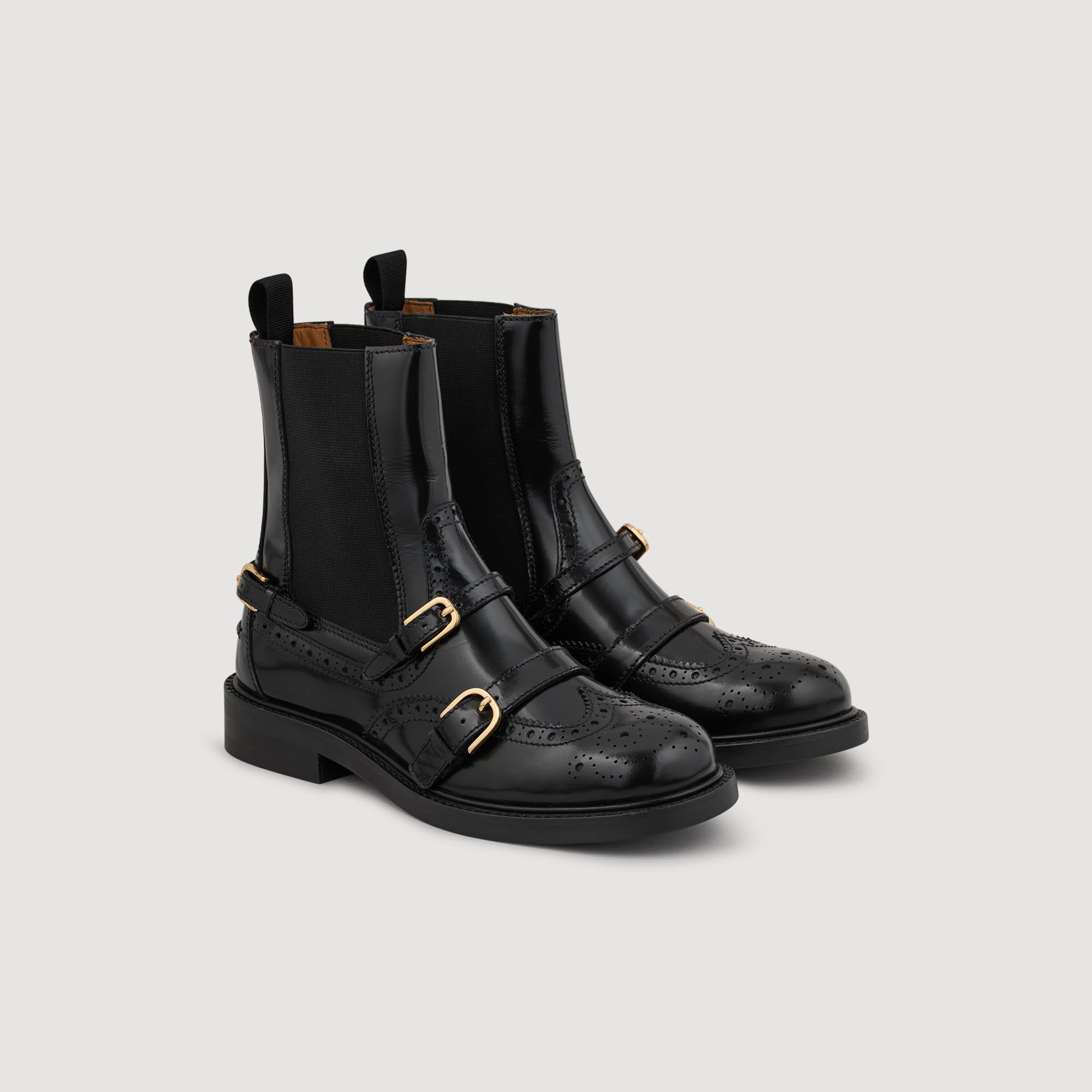 Saria Chelsea Leather Boots Black