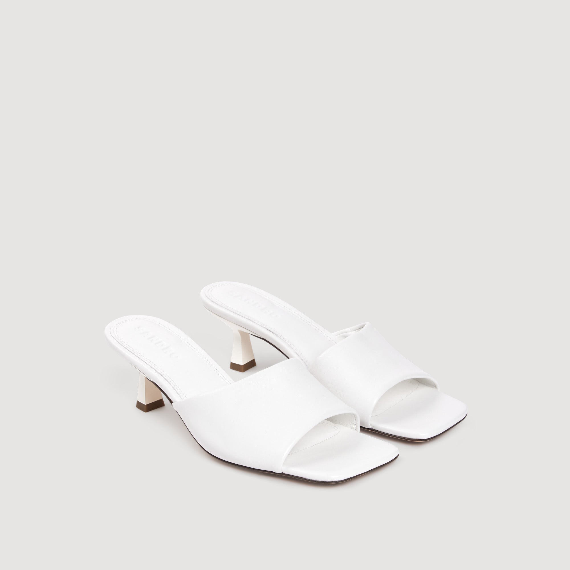 Lovely Heeled Leather Sandals White