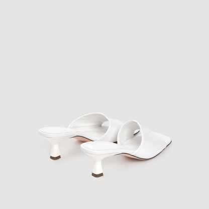Lovely Heeled Leather Sandals White