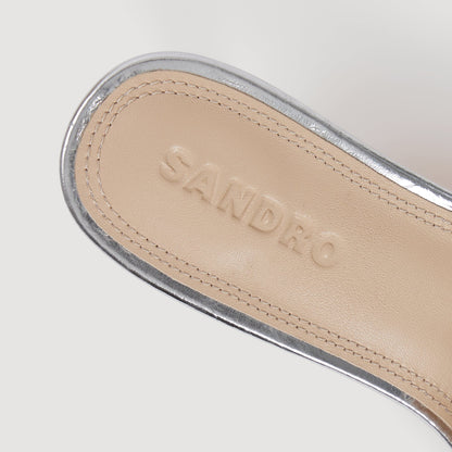 Lovely Metallic Leather Mules Silver