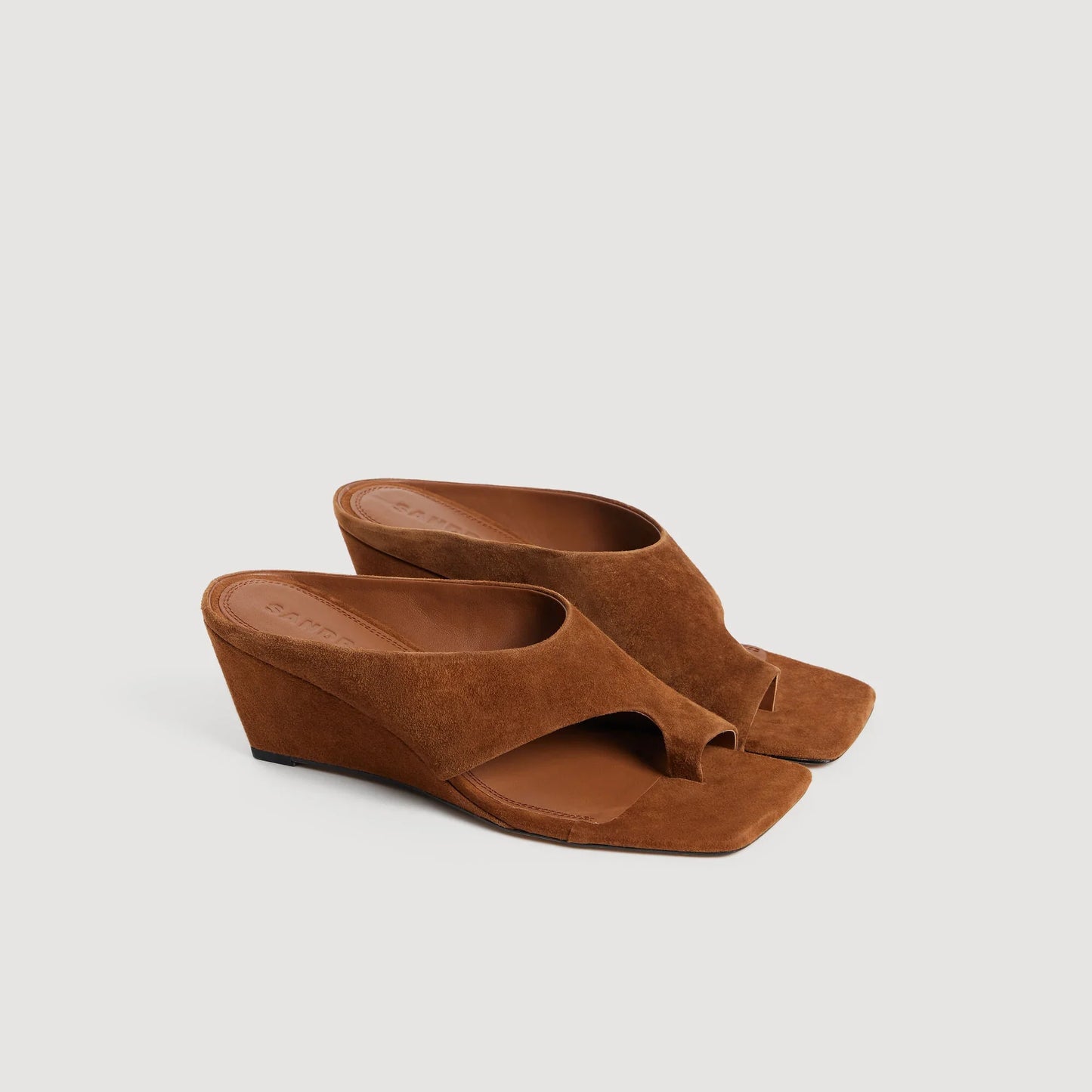 Leia Suede Wedge Sandals Brown