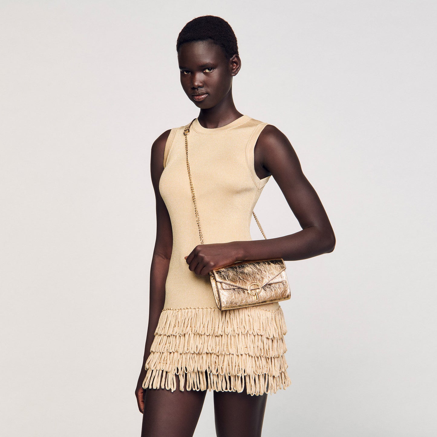 Yzapocket Gold Gold Leather Clutch Bag Gold