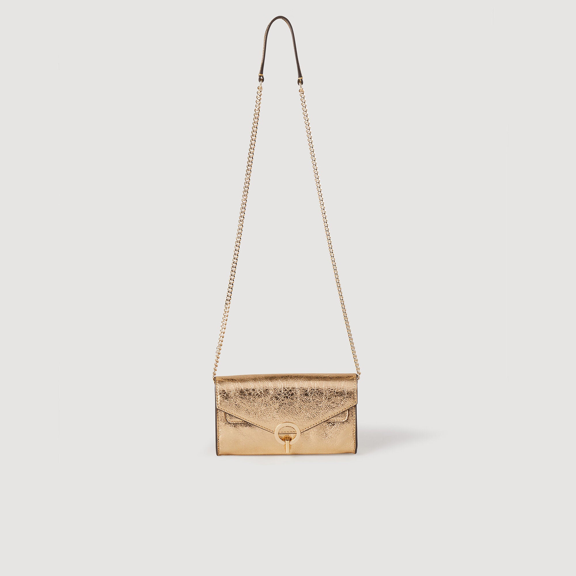 Yzapocket Gold Gold Leather Clutch Bag Gold