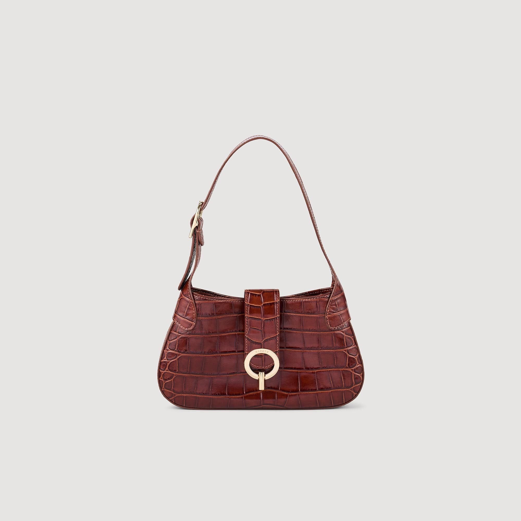 Mock Croc Leather Janet Bag Brown