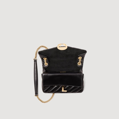 Yza Small Plain Leather Bag Black