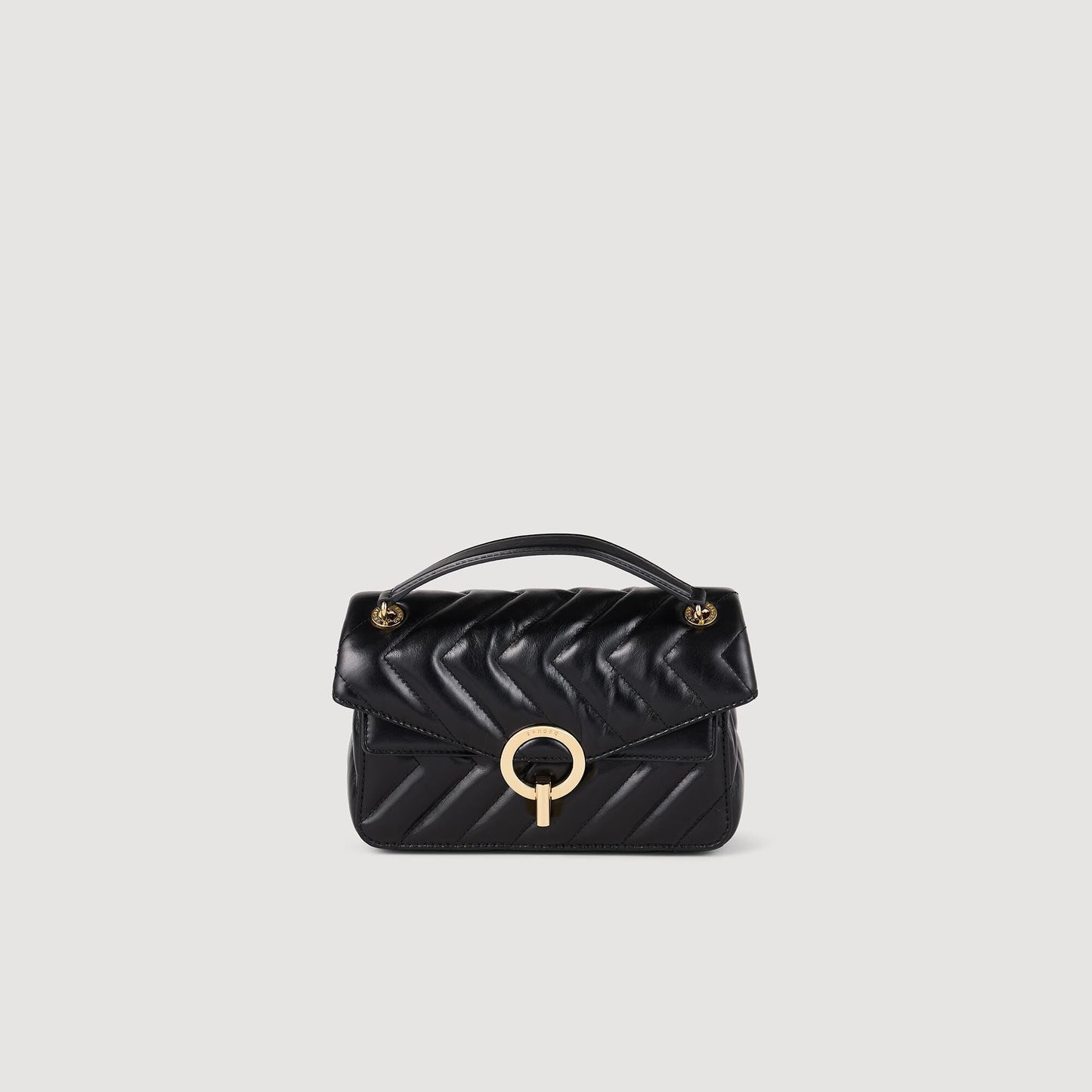 Yza Small Plain Leather Bag Black