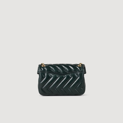 Yza Small Plain Leather Bag Forest Green