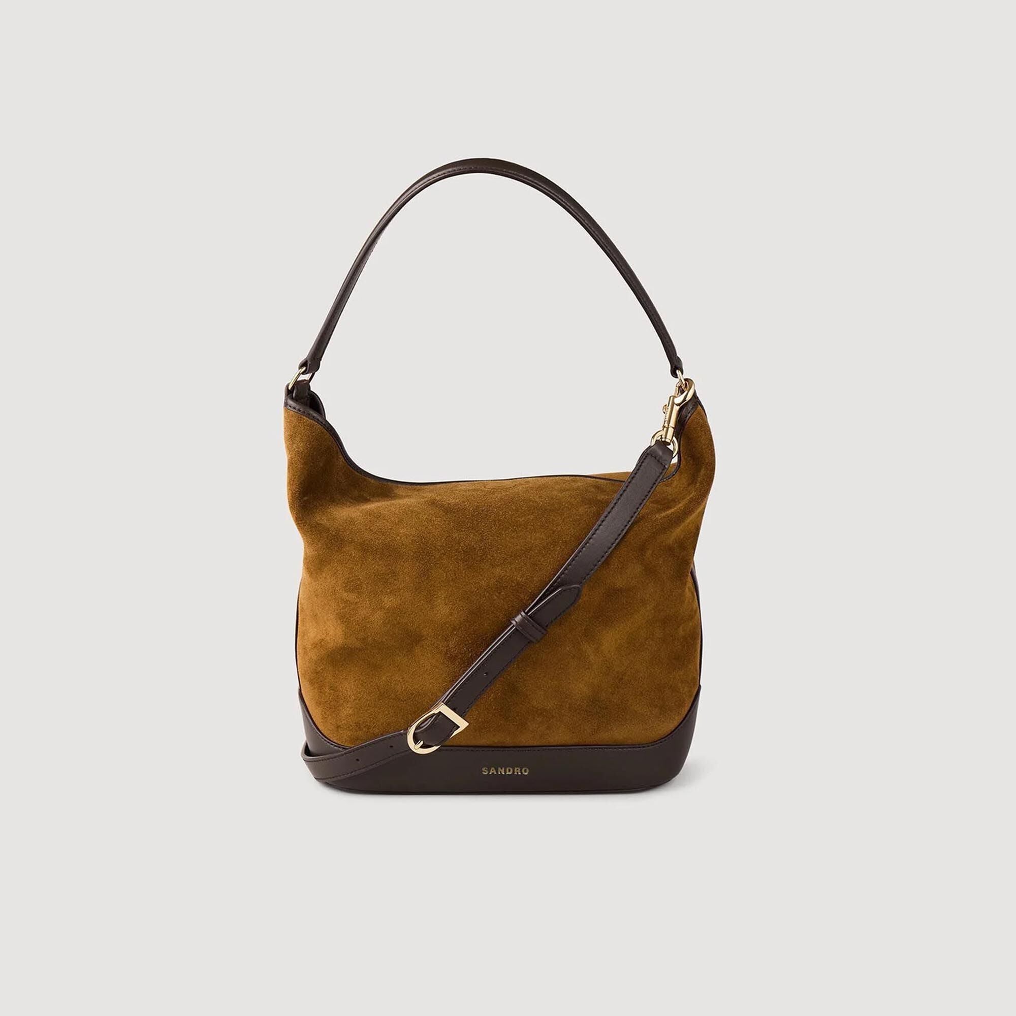 Suede And Leather Bucket Bag Tangoso Camel