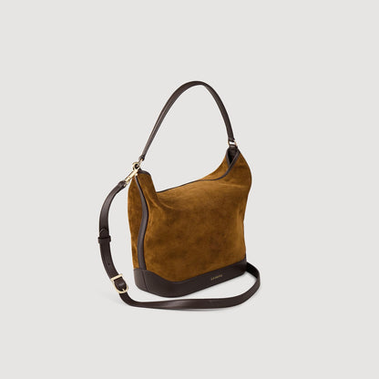 Suede And Leather Bucket Bag Tangoso Camel