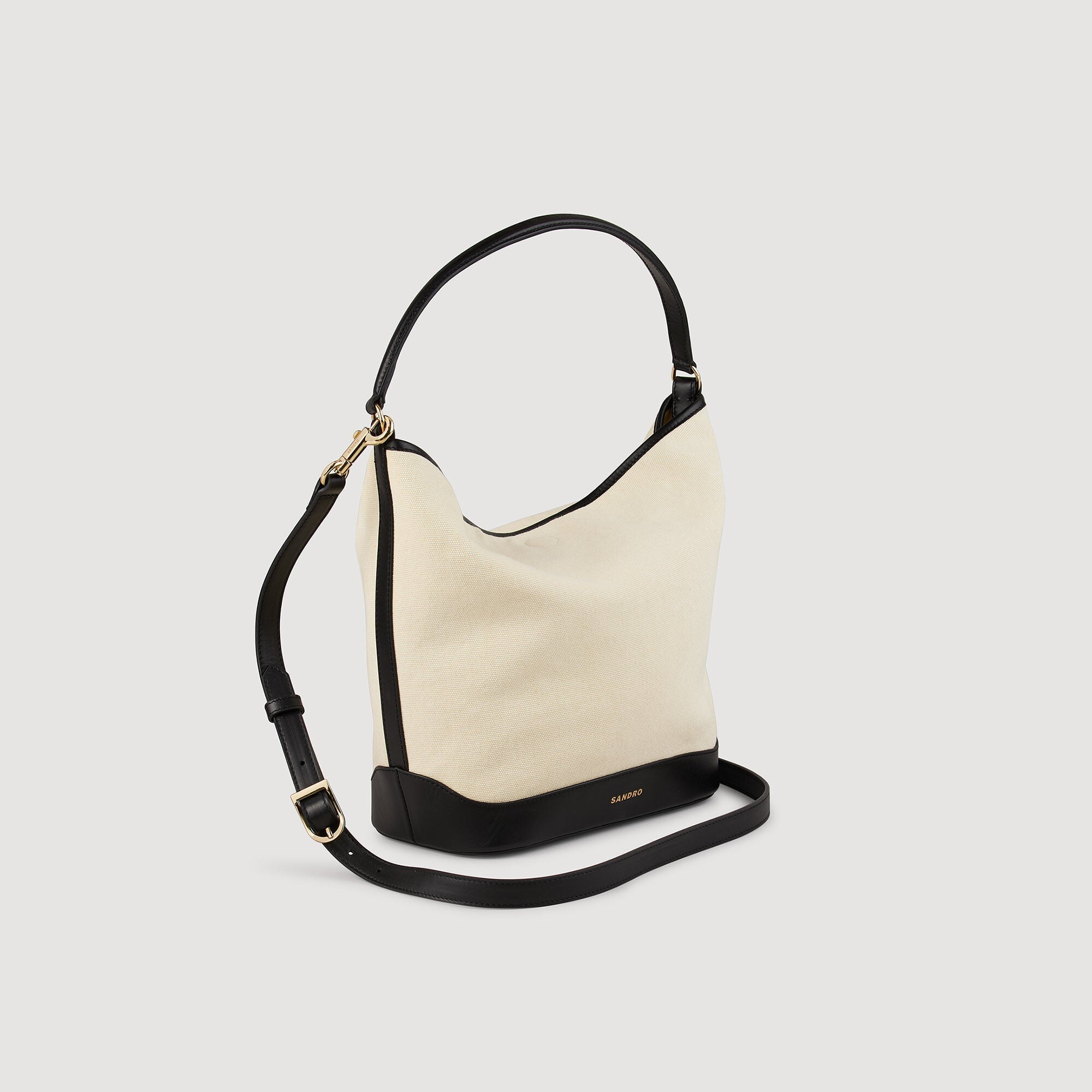 Tangoso Tangoso Canvas Bucket Bag Ecru/Black Ecru/Black