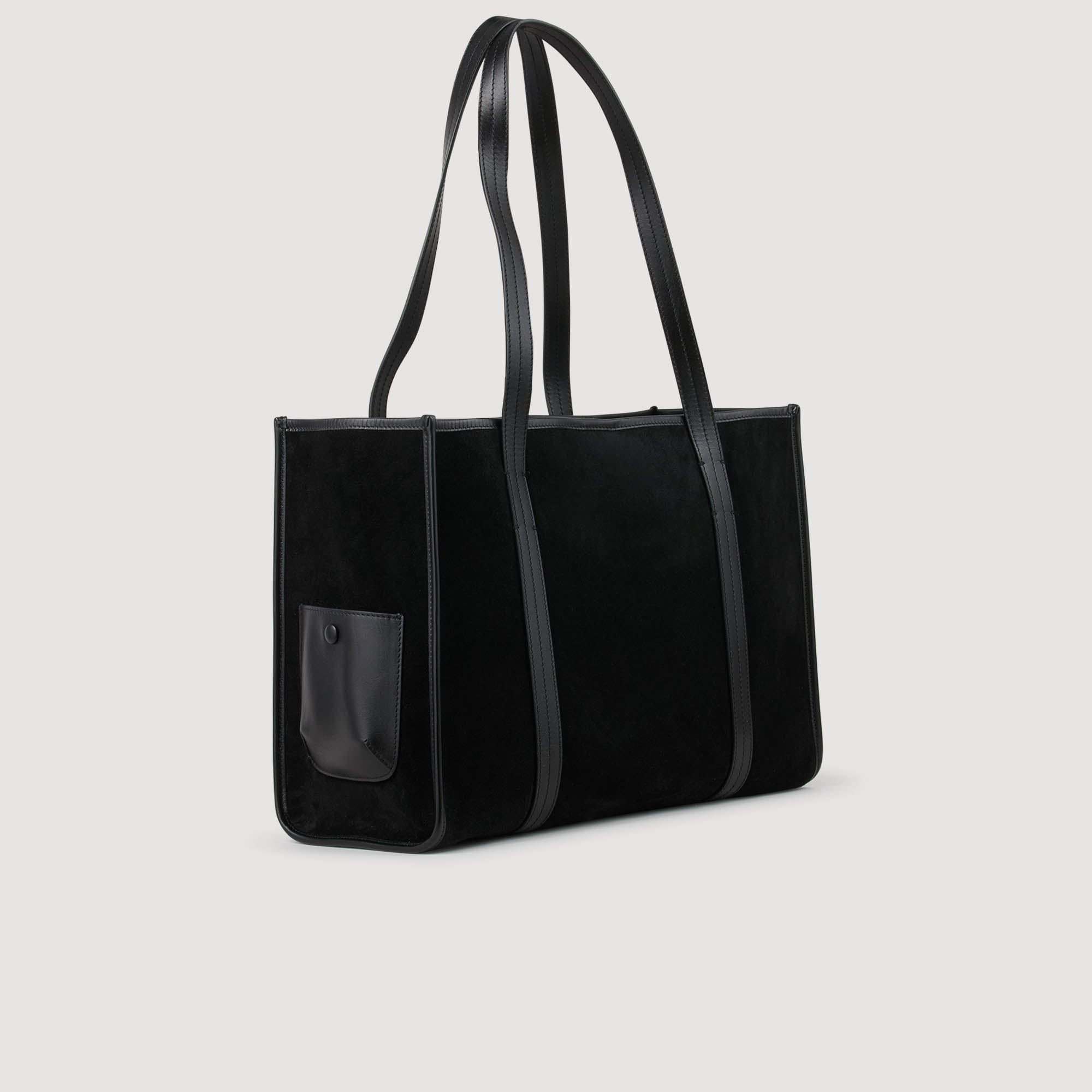 Medium 150 Soft Suede Shopping Bag Black