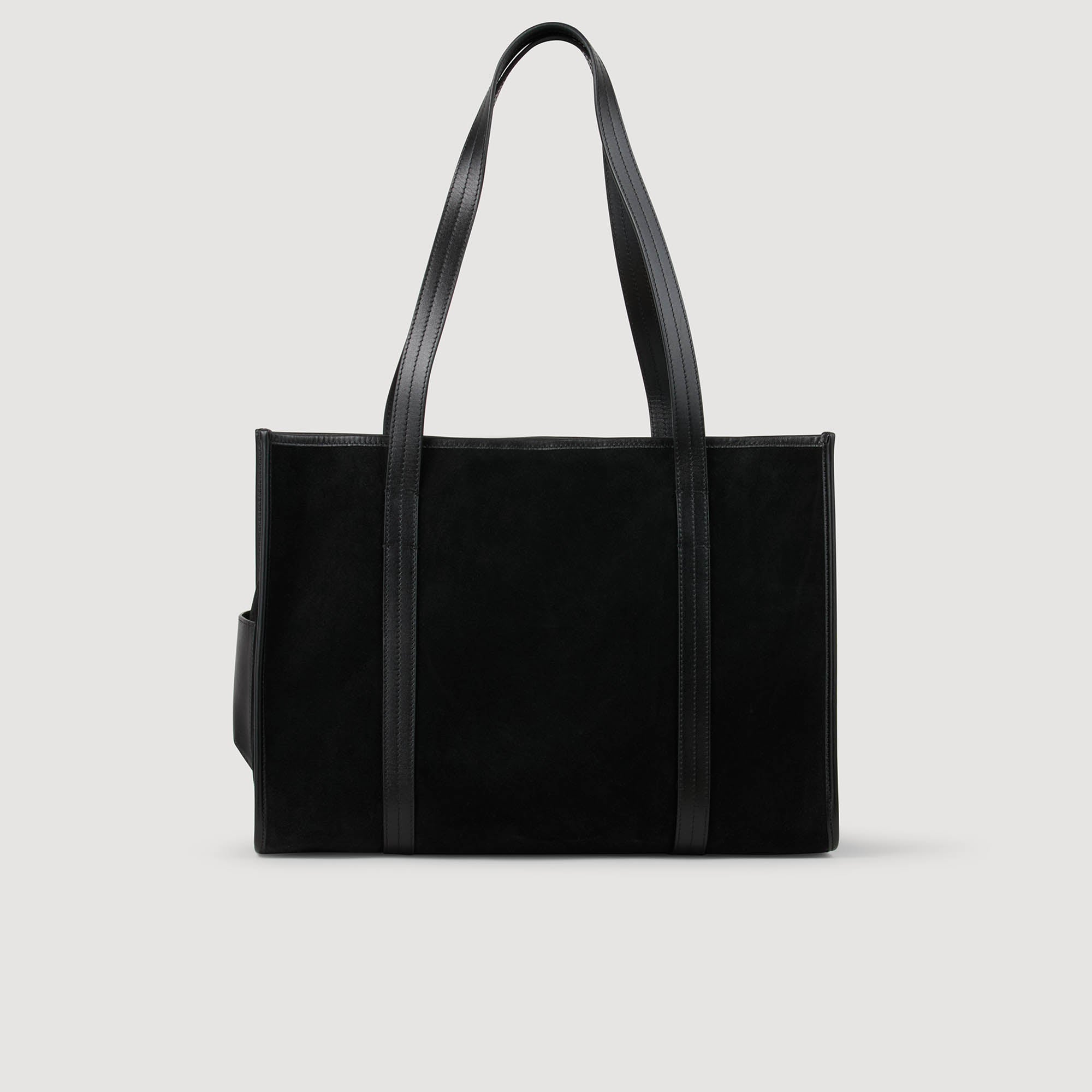 Medium 150 Soft Suede Shopping Bag Black