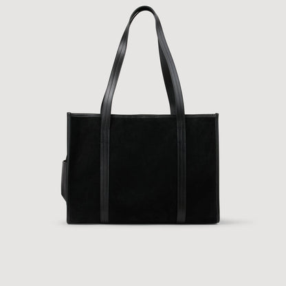 Medium 150 Soft Suede Shopping Bag Black