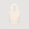 Lanea Beaded Crochet Bucket Bag CREAM